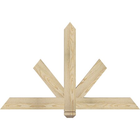Ekena Millwork Kennewick Rough Sawn Timber Gable Bracket, Douglas Fir, 48"W x 30"H x 2"D x 4"F, 15/12 Pitch GBW048X30X0204KEN00RDF